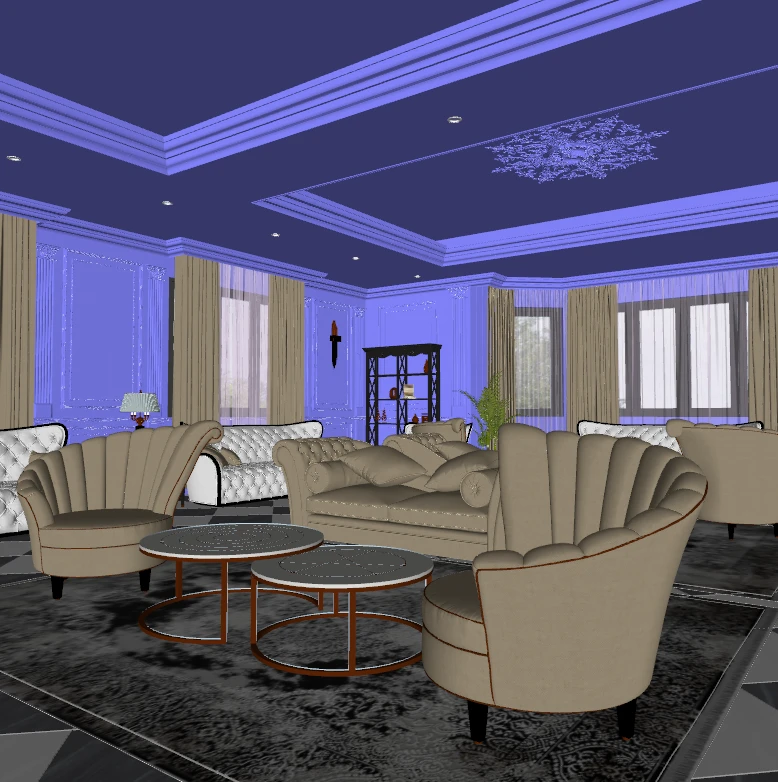 Modern living room - Sketchup model free download ID 100000009 (Chau Hung)