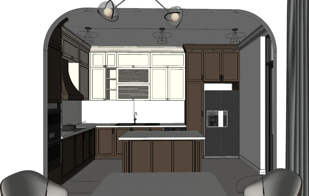 Livingroom & Kitchen SketchUp Vray Scene Free Download ID: 212000006 (Huy Nguyen)