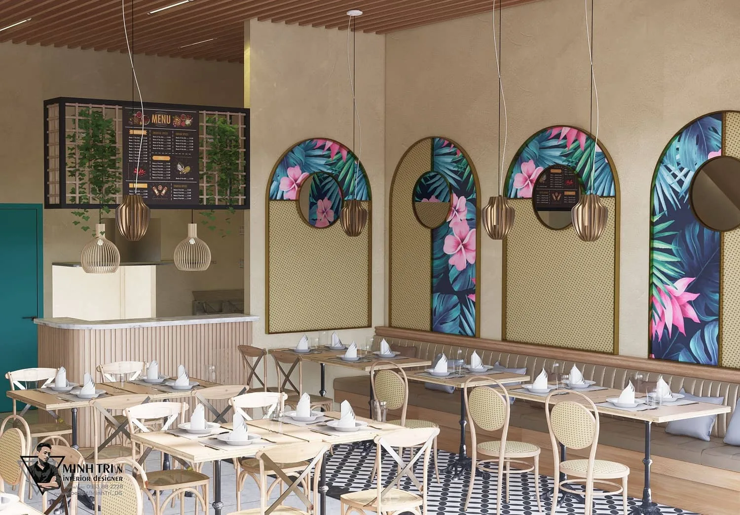 Restaurant Modern – Interior Sketchup Model Free Download ID: 109000011 (Nguyen Minh Tri)