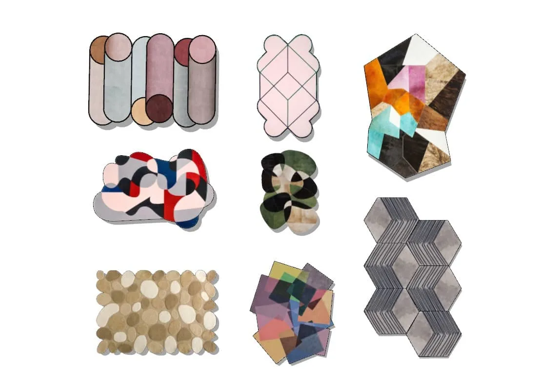 Modern special carpet combination Sketchup model download ID: 136000003 (Mao Gang Dan)