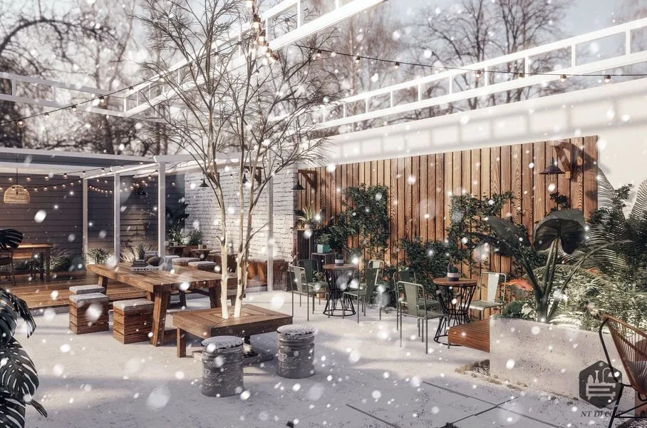 Coffee shop exterior Sketchup scene model download ID: 108000026 (Nguyen Li)