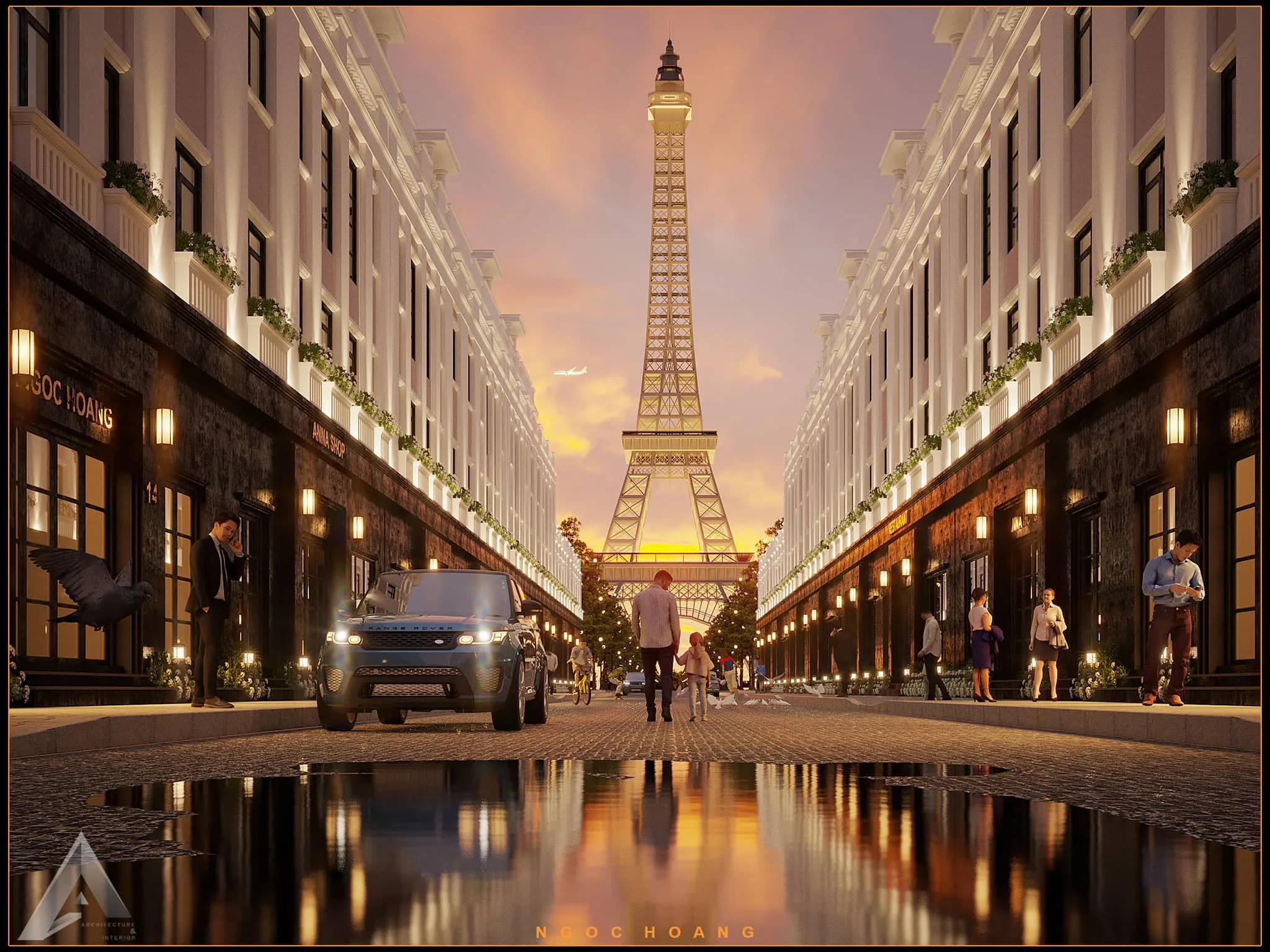 Eiffel tower scene sketchup model download ID: 211000015 (Toan Nguyen)