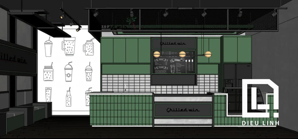 Milktea shop scene Sketchup model download ID 211000016 (Dieu Linh)