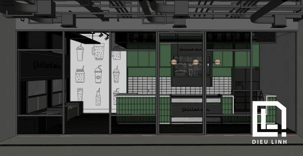 Milktea shop scene Sketchup model download ID 211000016 (Dieu Linh)