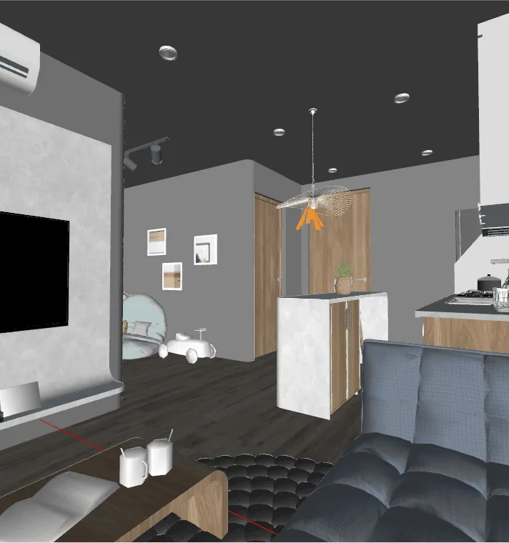 Sketchup apartment scene interior model download ID 106000043 (Mai Duy Tuyen)