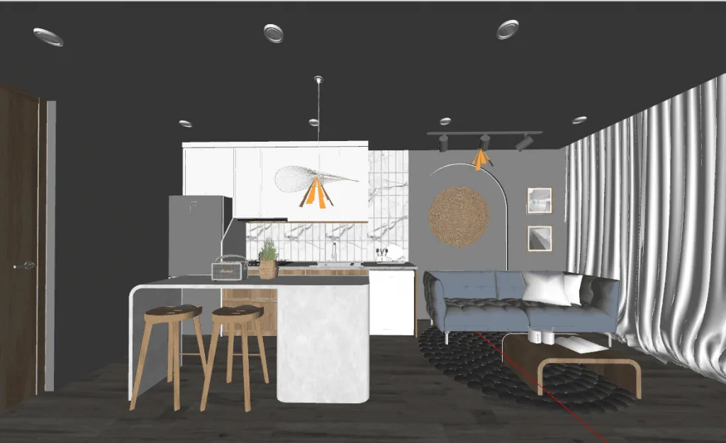 Sketchup apartment scene interior model download ID 106000043 (Mai Duy Tuyen)