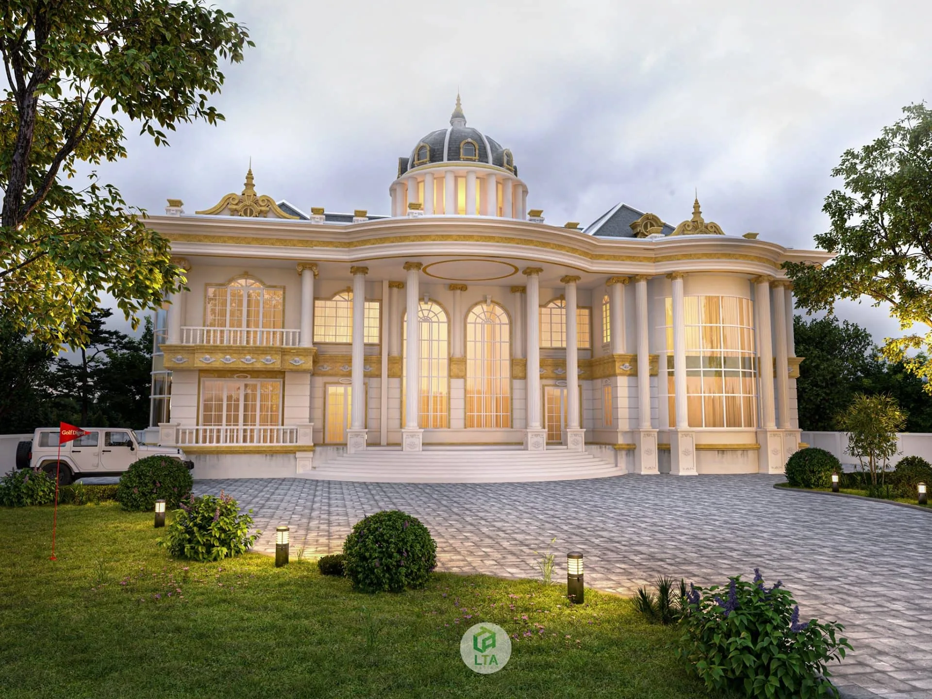Villa exterior scene Sketchup model download ID: 213000109 (Cao Hoang Nhat Long)