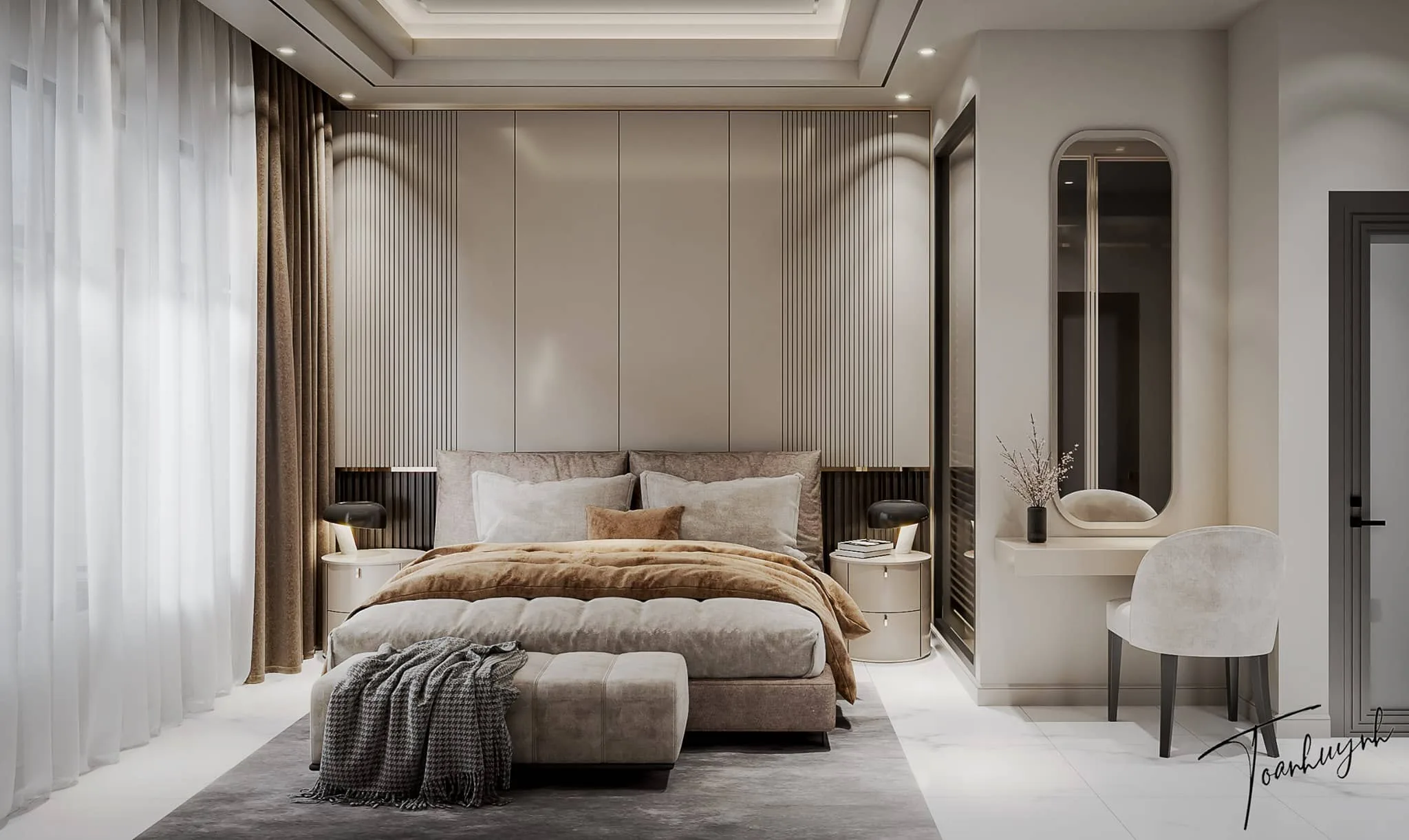 Interior bedroom scene Sketchup model download ID: 101000101 (Huynh Toan)
