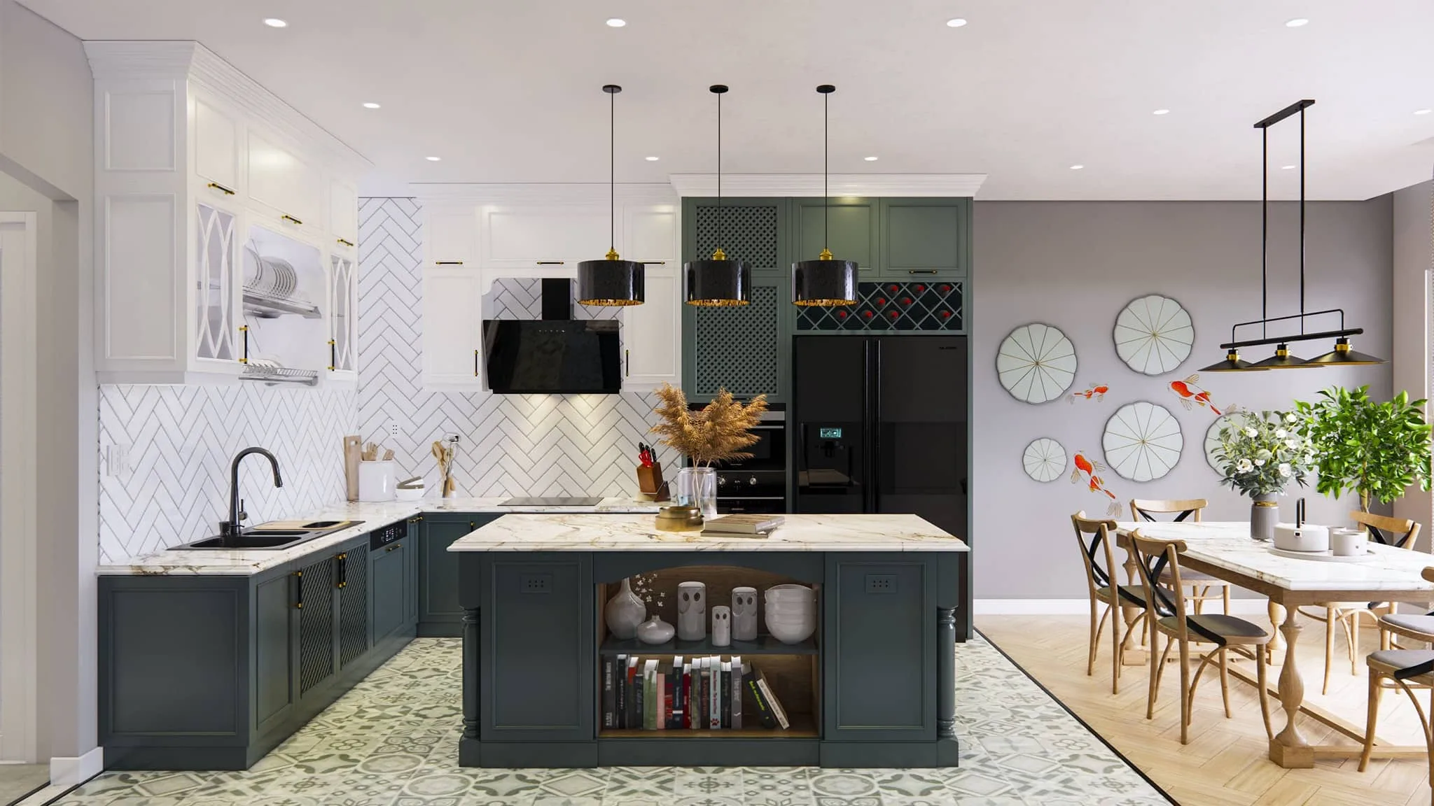 Sketchup interior kitchen scene model download ID: 100000026 (Tran Phuc Loc)