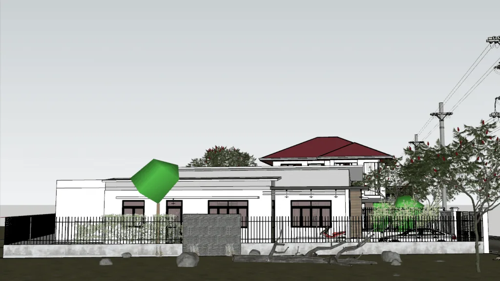 House exterior scene Sketchup model download ID: 213000157 (Duy)