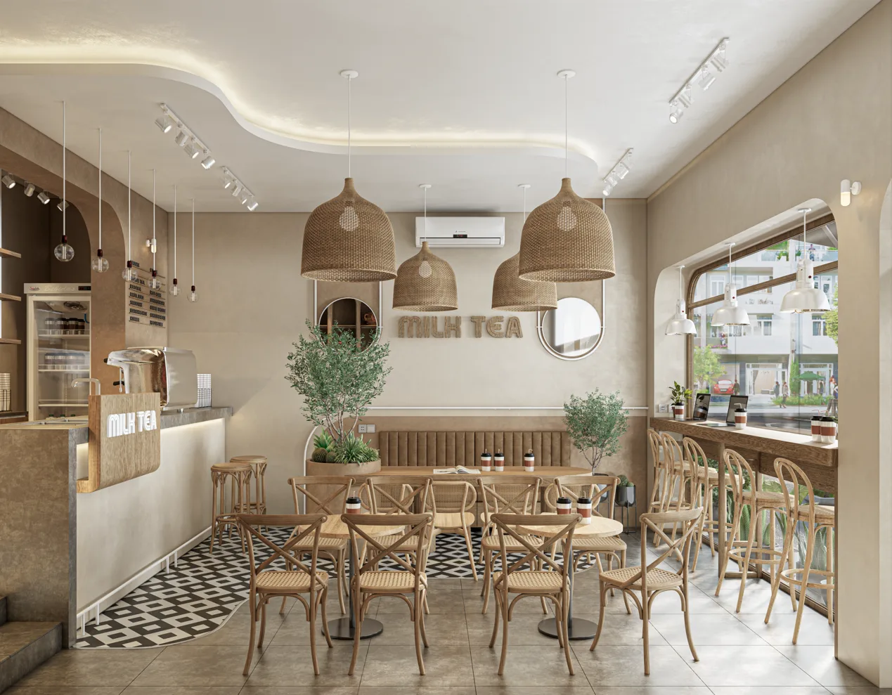 Interior coffee shop Sketchup scene model download ID: 108000034 (Ng Ph Huy)