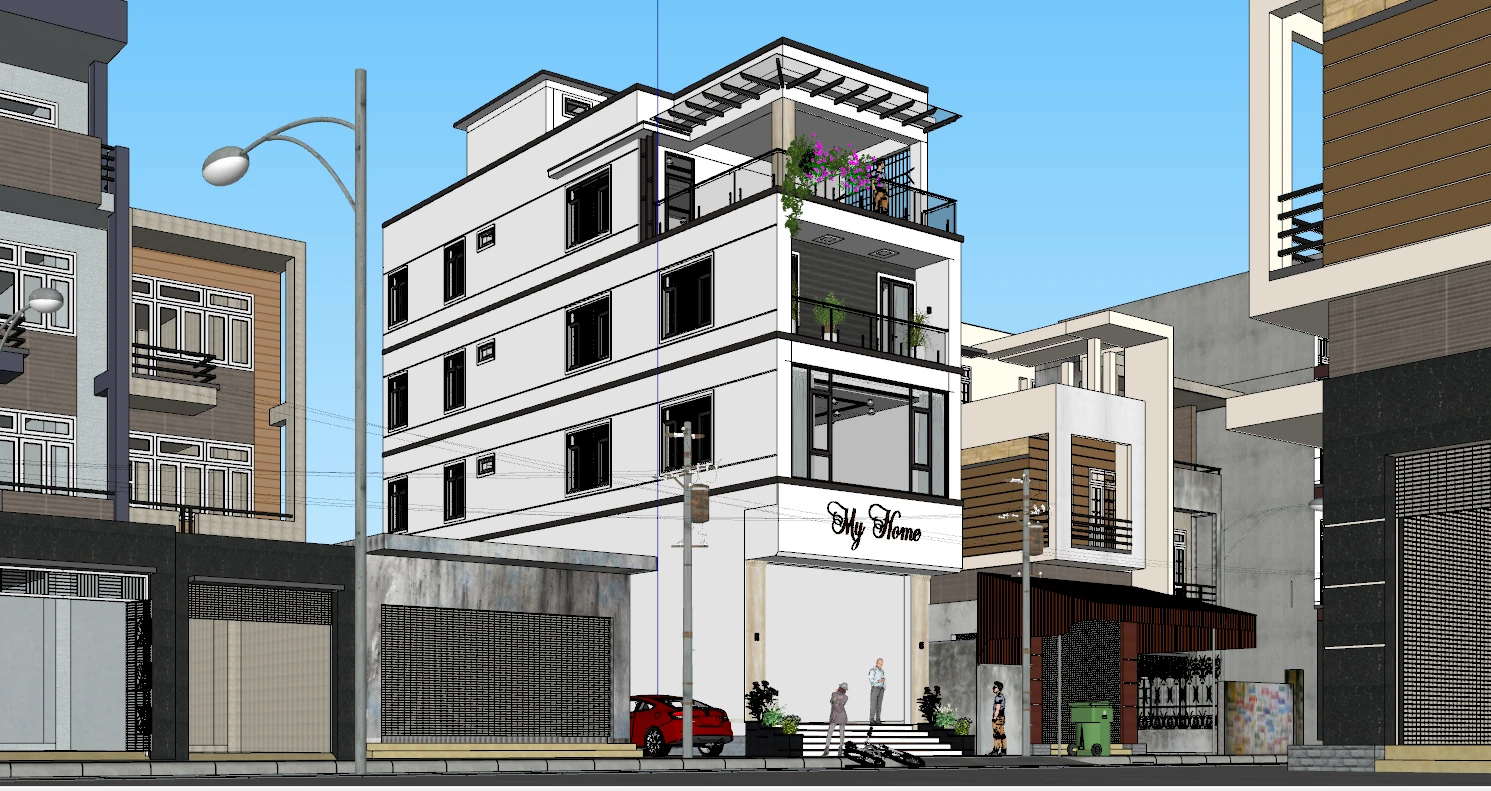 Exterior Modern SketchUp Vray Model Free Download ID: 101000215 (UA)