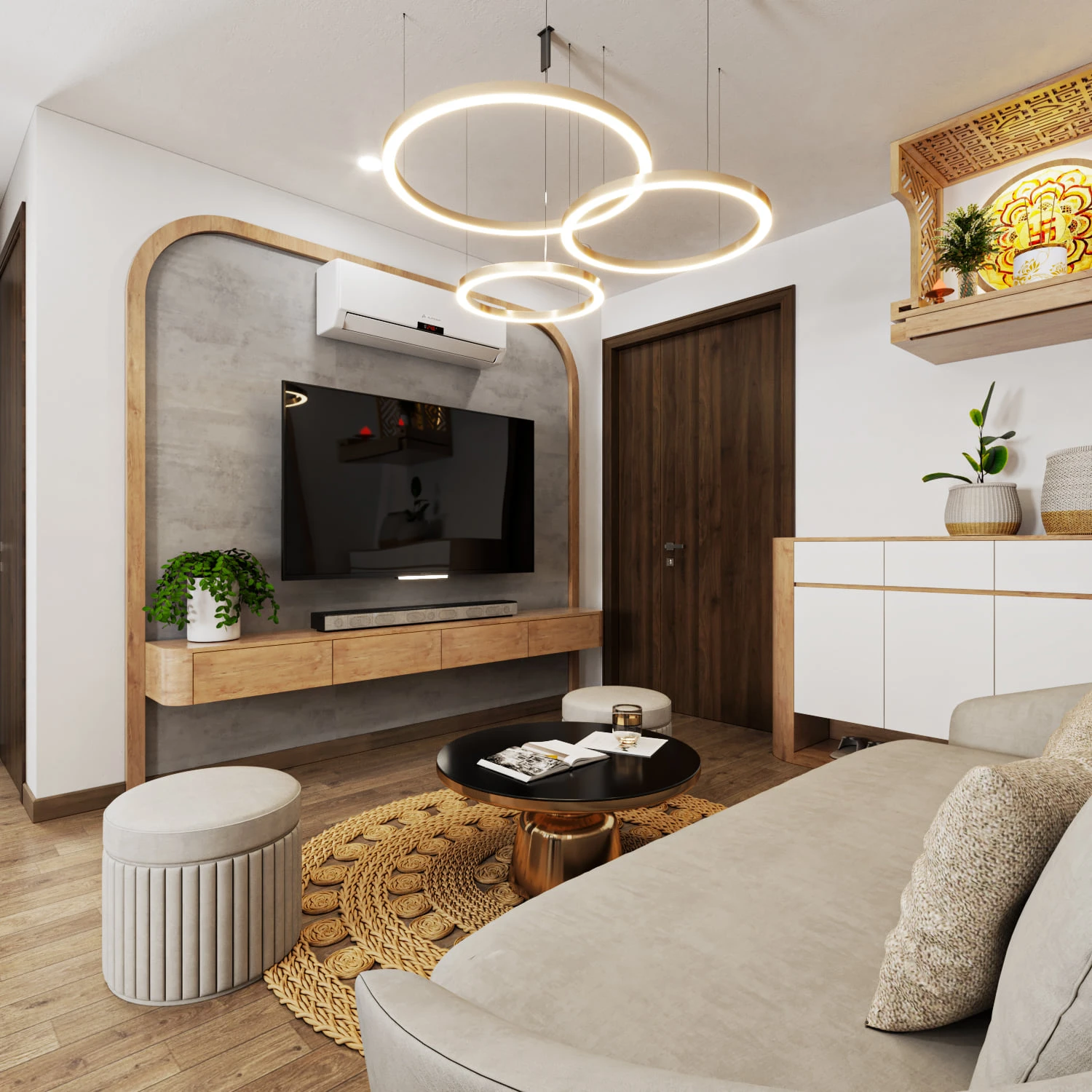 SketchUp Free 3D Model Free Download SketchUp Modern Living Room - Dining Room ID 218000135 (Trong Thanh)