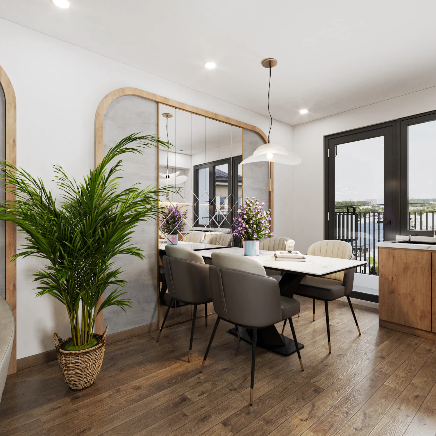 SketchUp Free 3D Model Free Download SketchUp Modern Living Room - Dining Room ID 218000135 (Trong Thanh)