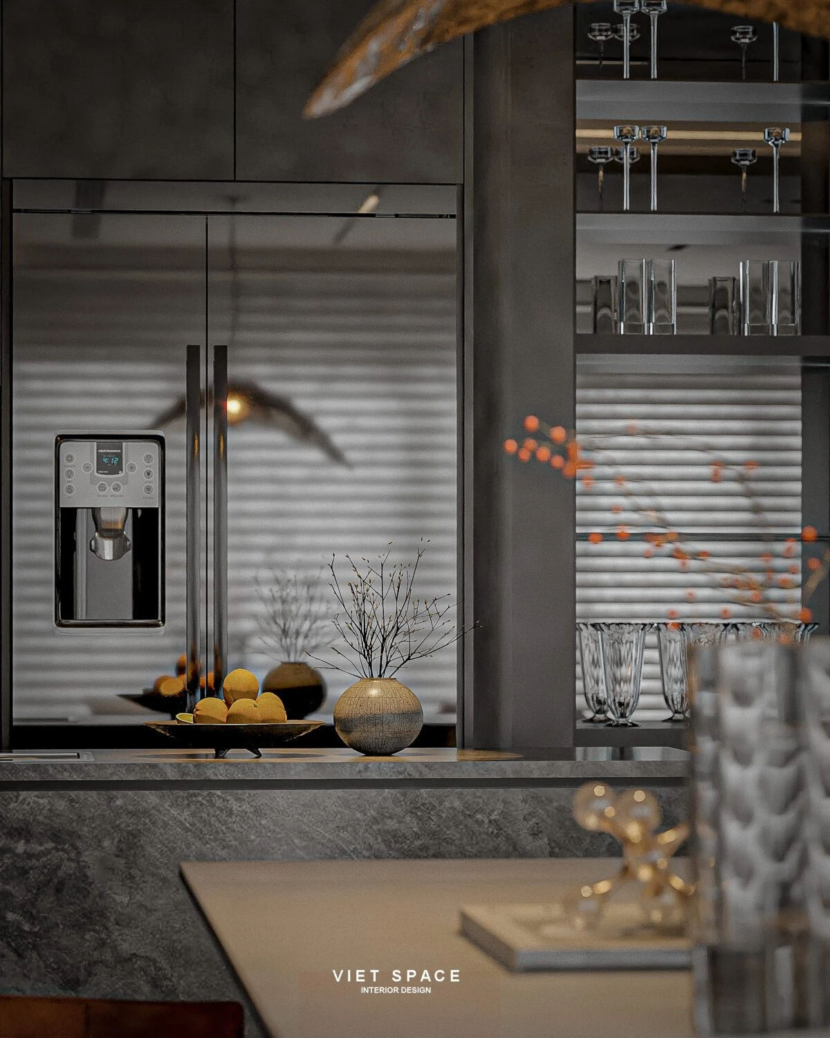 3D Model Free Download SketchUp Modern Living Room - Dining Room Vray ID 218000165 (Nhut Nam)