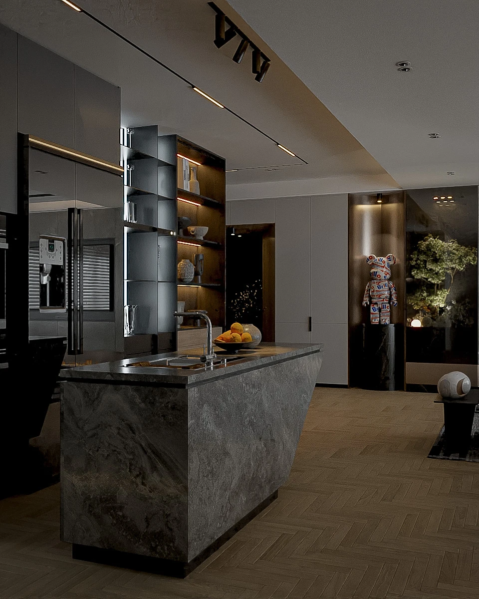 3D Model Free Download SketchUp Modern Living Room - Dining Room Vray ID 218000165 (Nhut Nam)