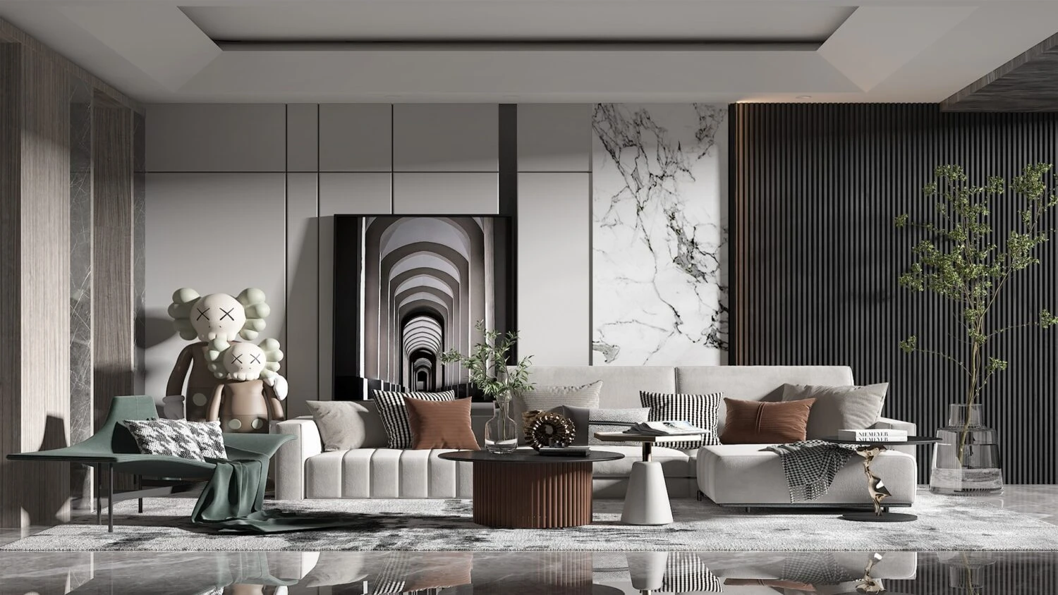 3D Model Free Download SketchUp Modern Living Room Enscape ID 100000365 (Cuong Covua)