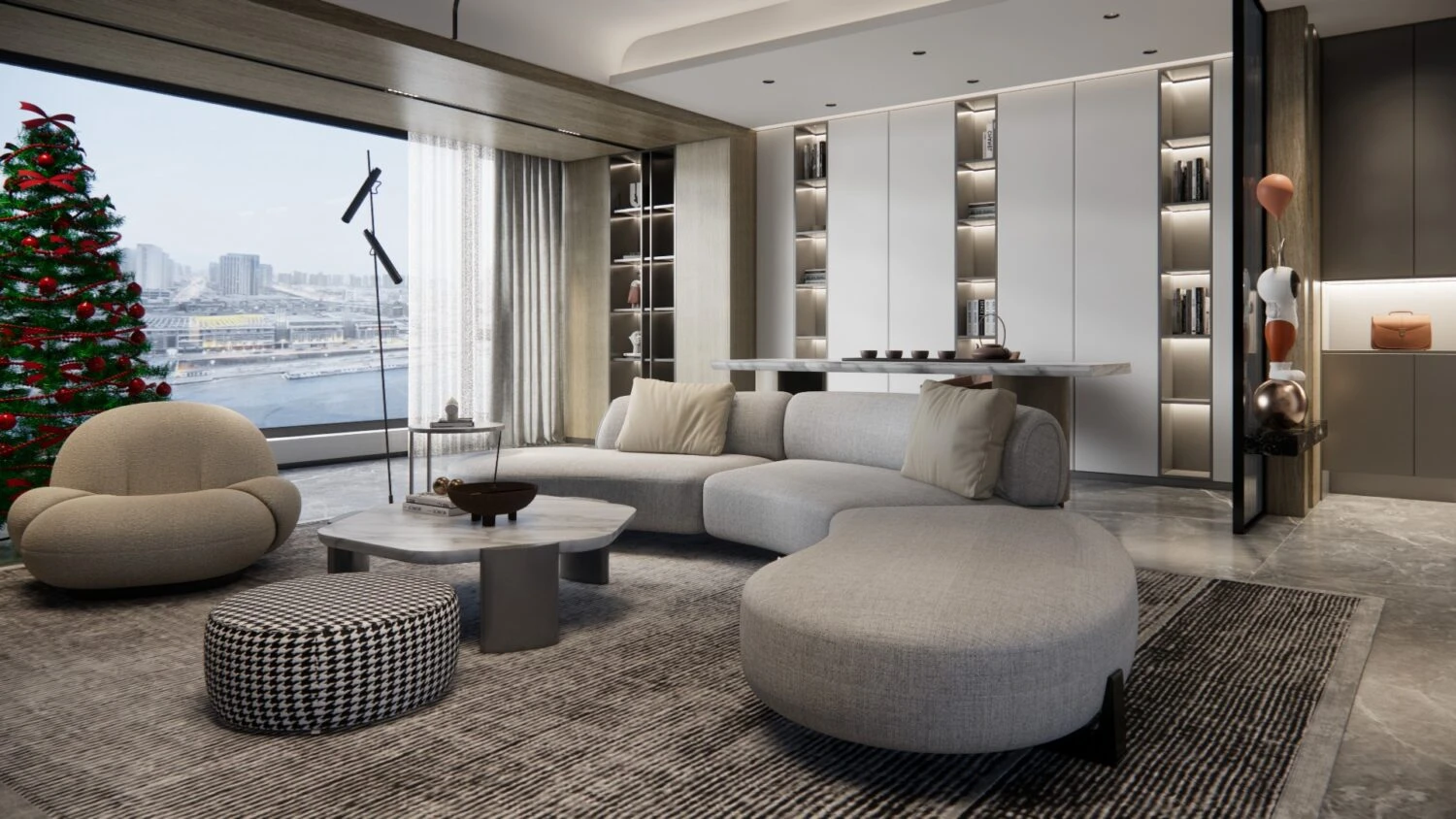 3D Model Free Download SketchUp Modern Living Room Enscape ID 100000395 (Dzung Coi)