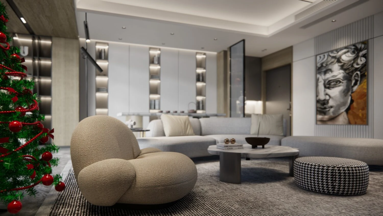 3D Model Free Download SketchUp Modern Living Room Enscape ID 100000395 (Dzung Coi)