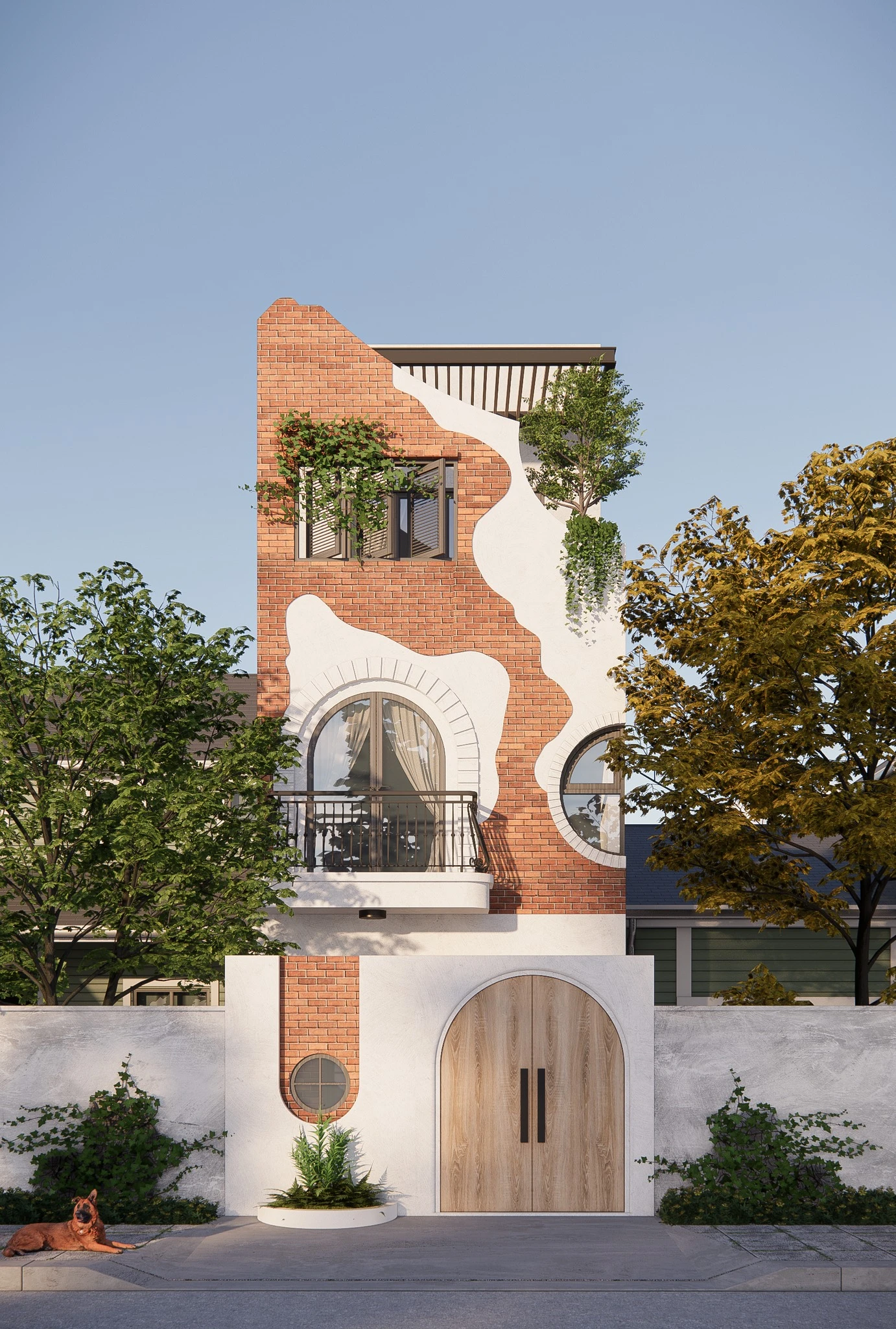 3D Model Free Download Sketchup Modern Exterior Enscape ID 213000720 (Phong Vo)