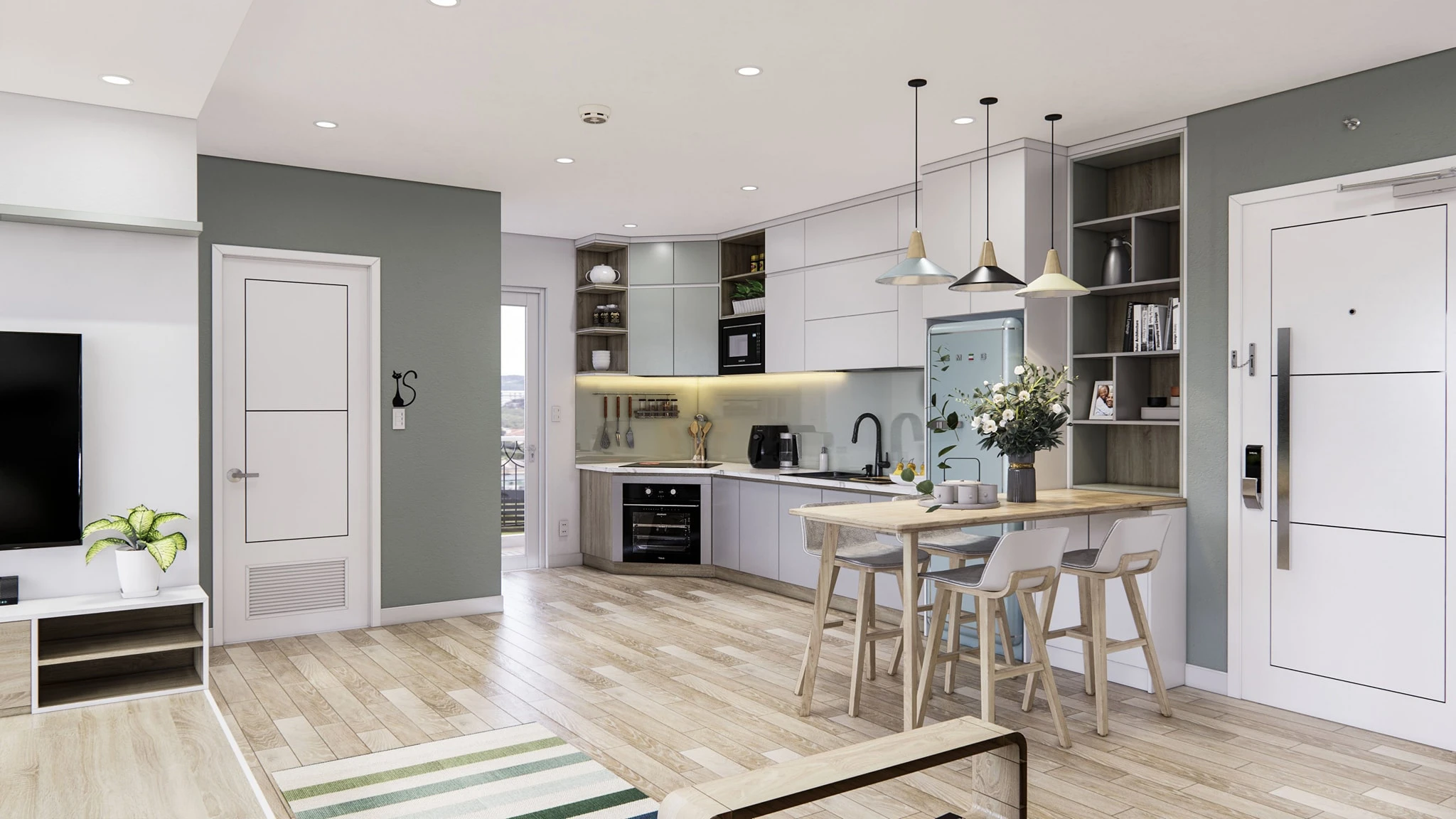 Apartment Modern Enscape SketchUp Model Download Free ID 106000167 (Tran Phuc Loc)