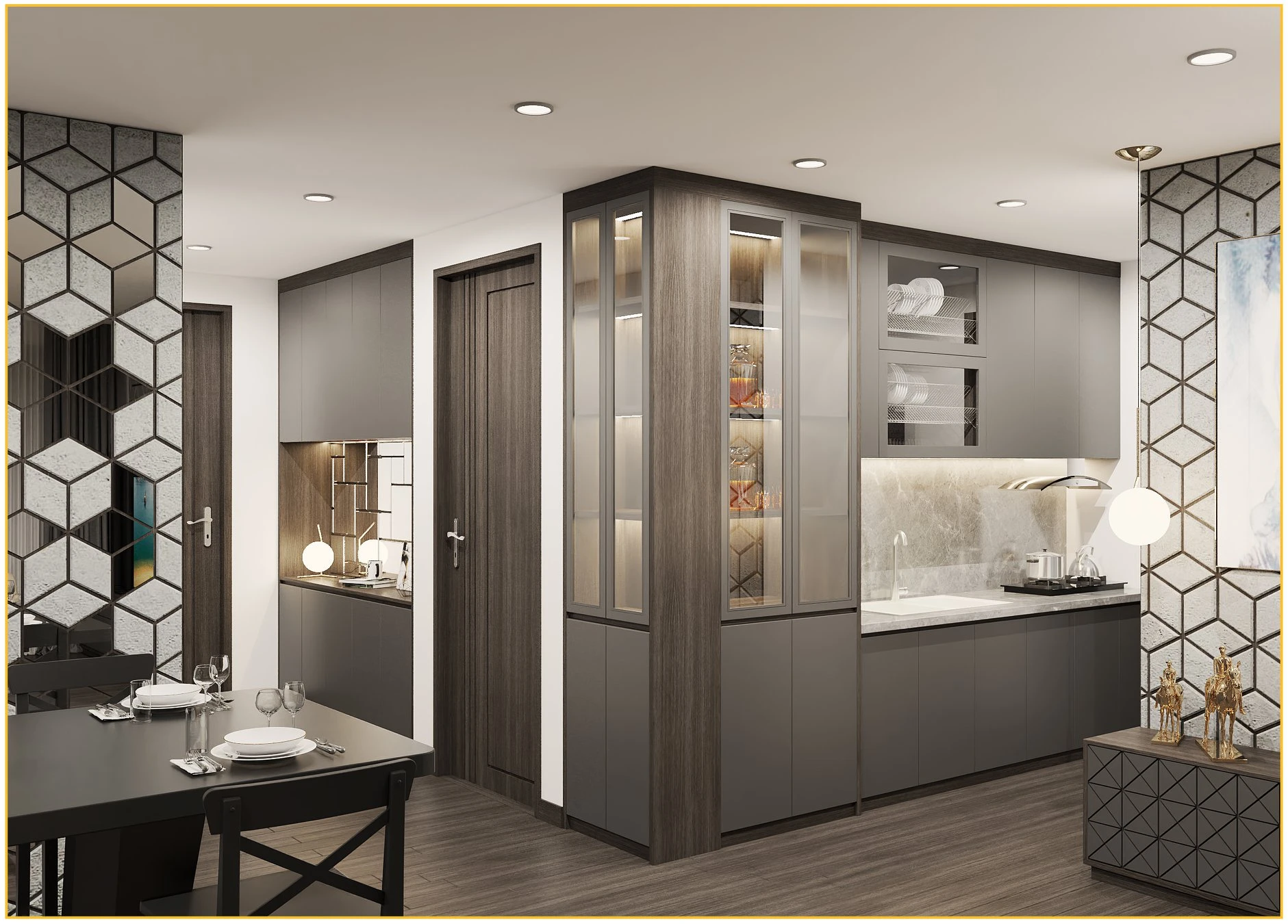 Apartment Modern Enscape SketchUp Model Free Download ID 106000161 (Toan Nguyen)