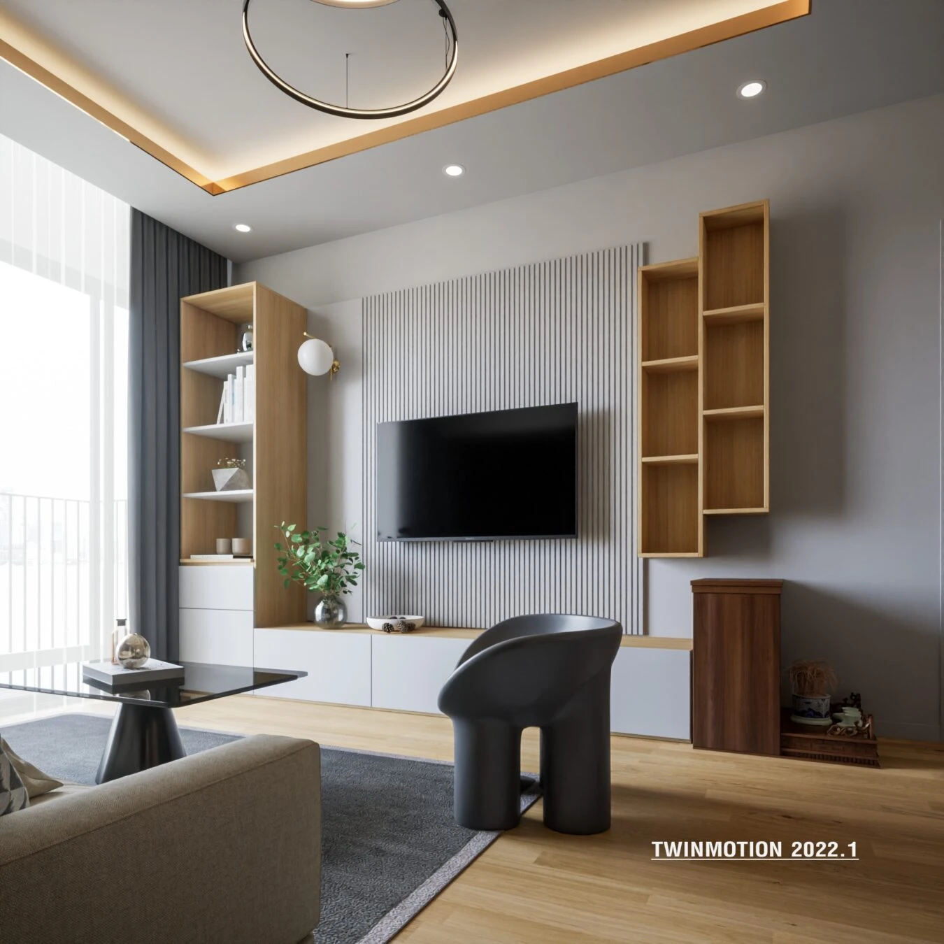 Apartment SketchUp Model Download Vray Modern Free ID 106000187 (Quoc Vi Phan Phan)