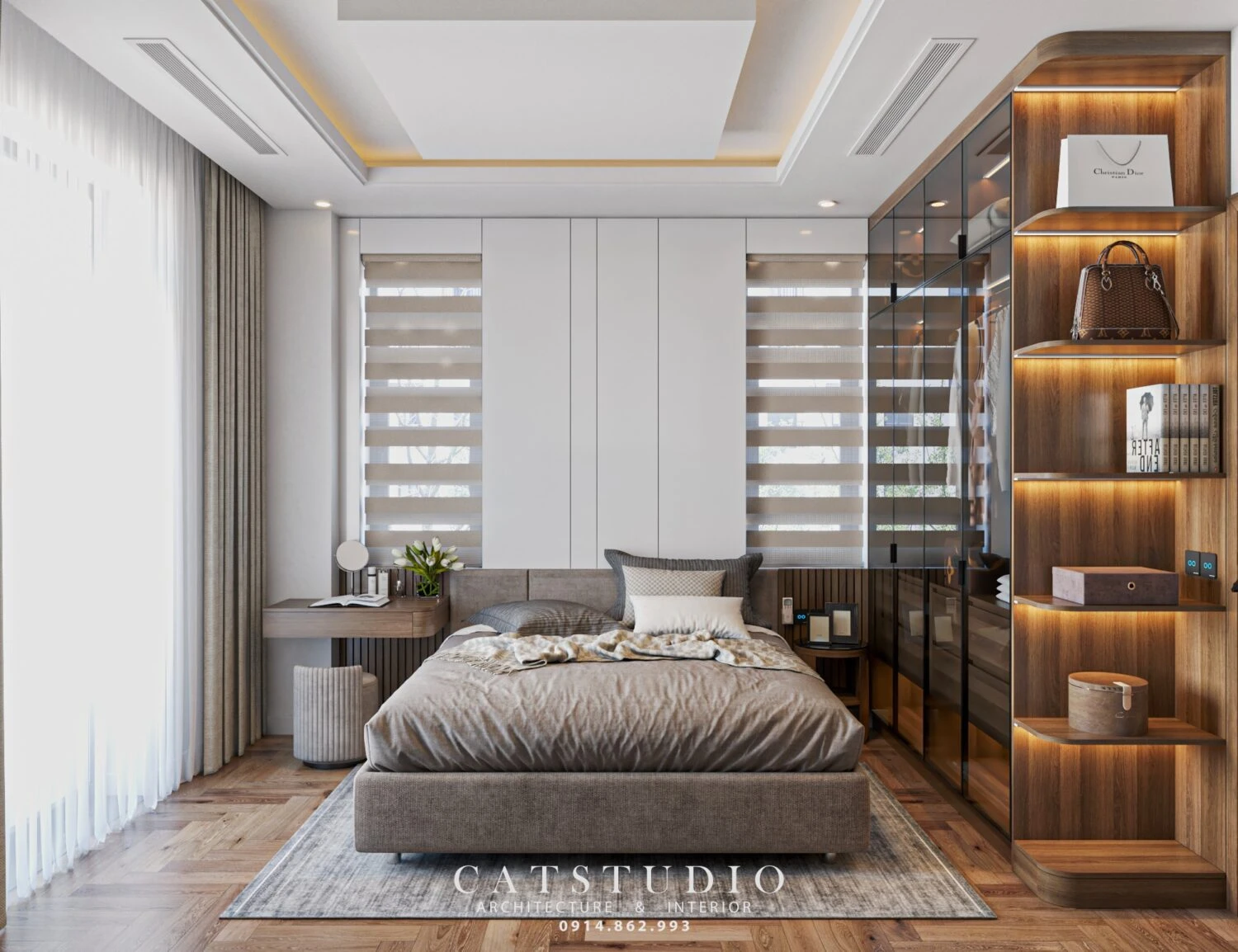 Bedroom Free Sketchup Scene Download Modern ID 101000704 (Kts Nghiathan)