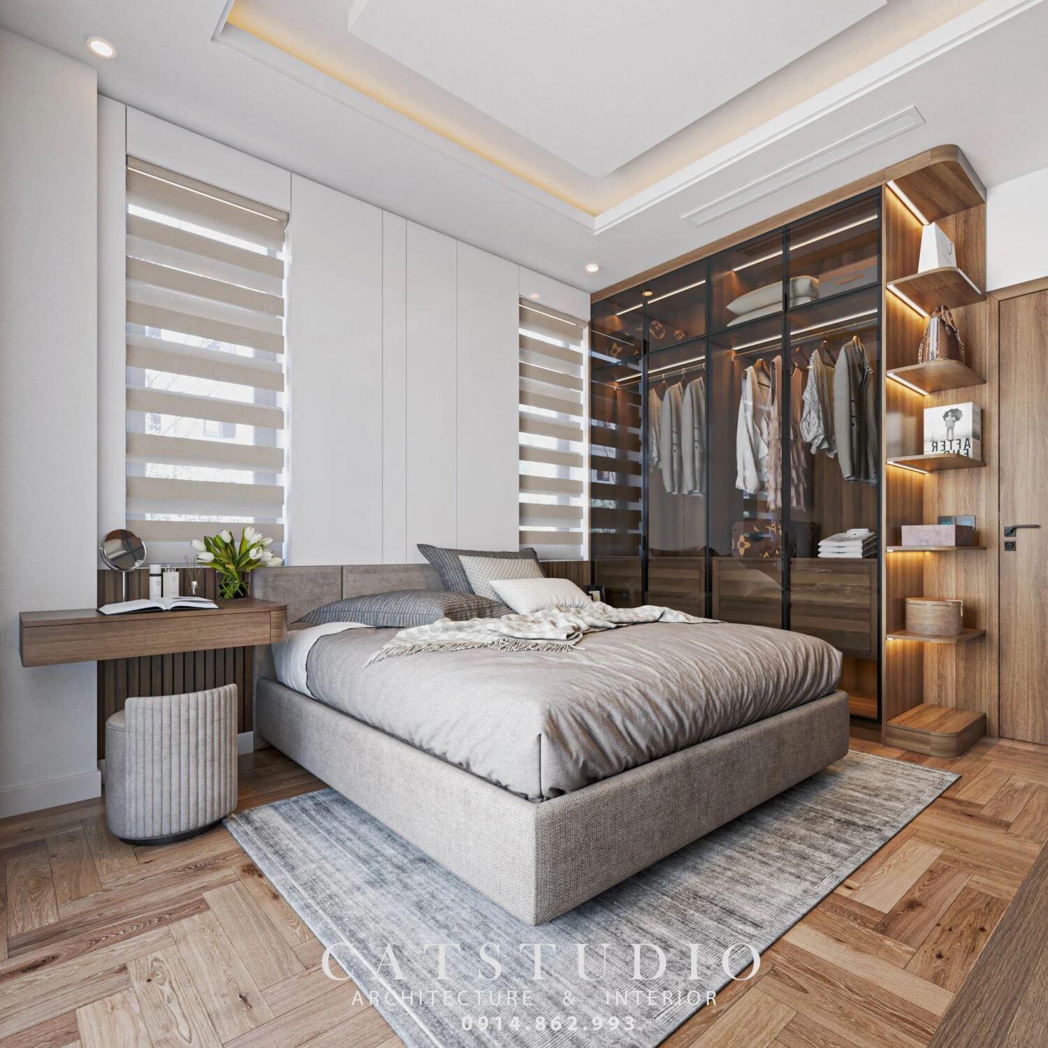 Bedroom Free Sketchup Scene Download Modern ID 101000704 (Kts Nghiathan)