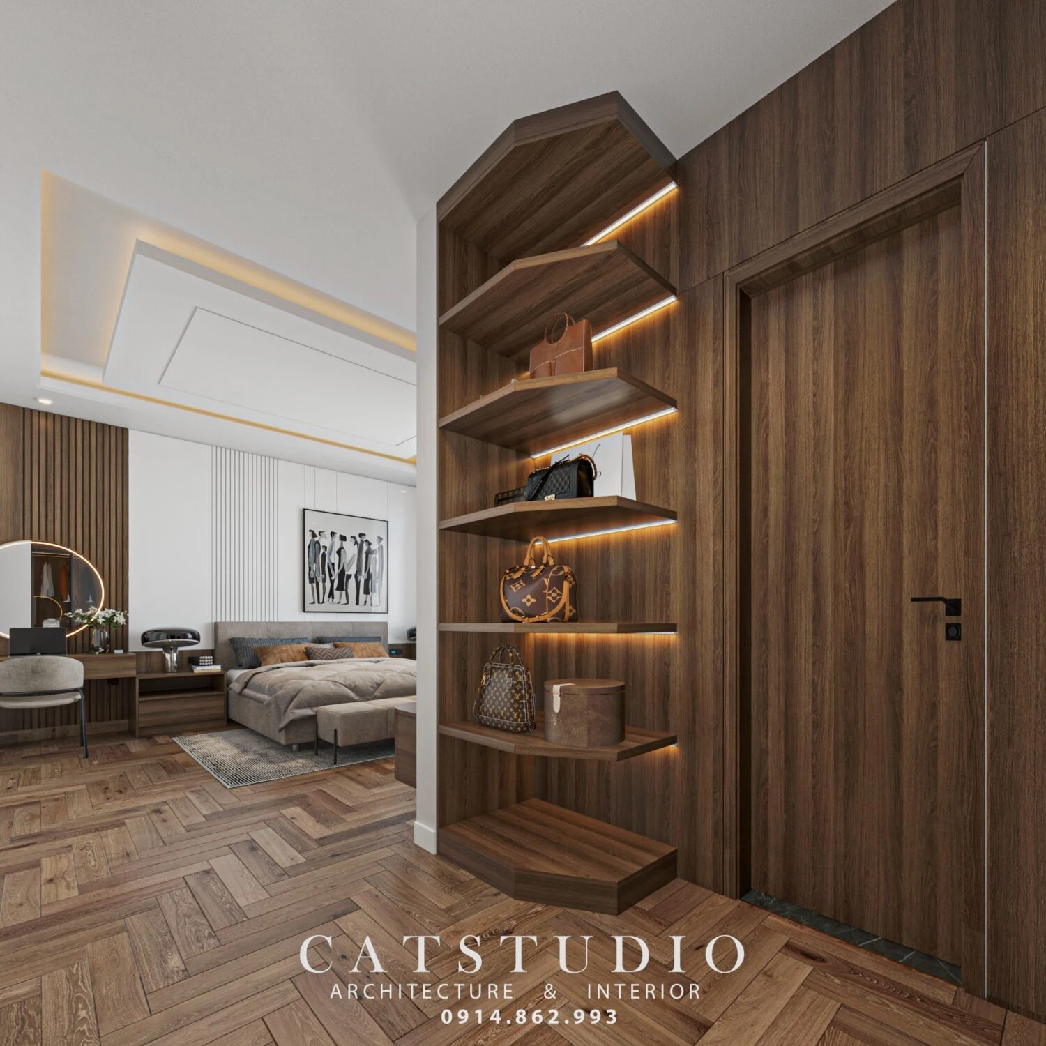 Bedroom Free Sketchup Scene Download Modern ID 101000704 (Kts Nghiathan)