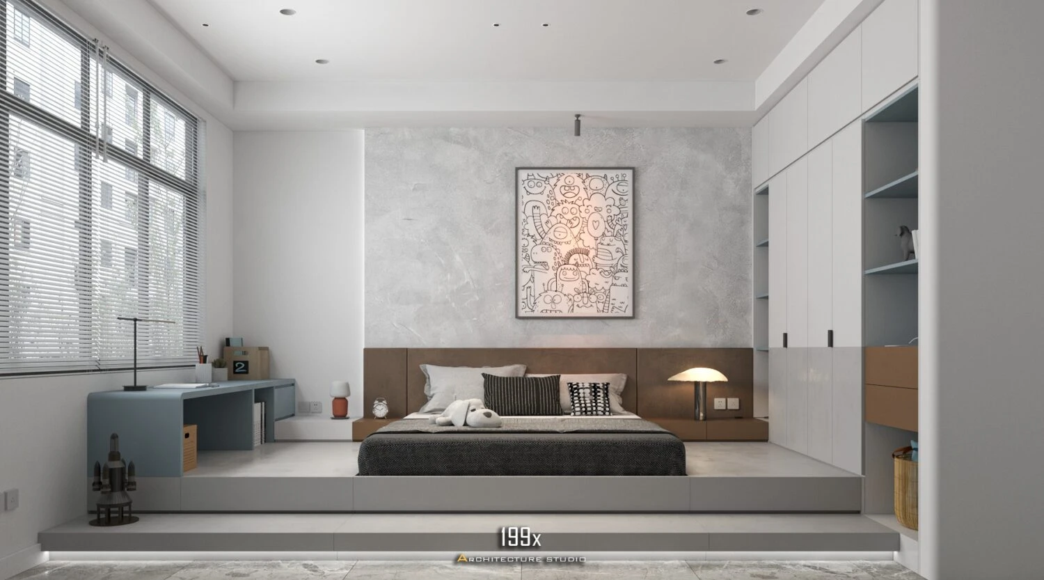 SketchUp Free Bedroom Free Sketchup Scene Download Vray Modern ID 101000724 (My Hong Vu)