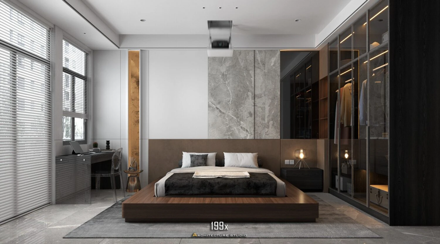 SketchUp Free Bedroom Free Sketchup Scene Download Vray Modern ID 101000724 (My Hong Vu)