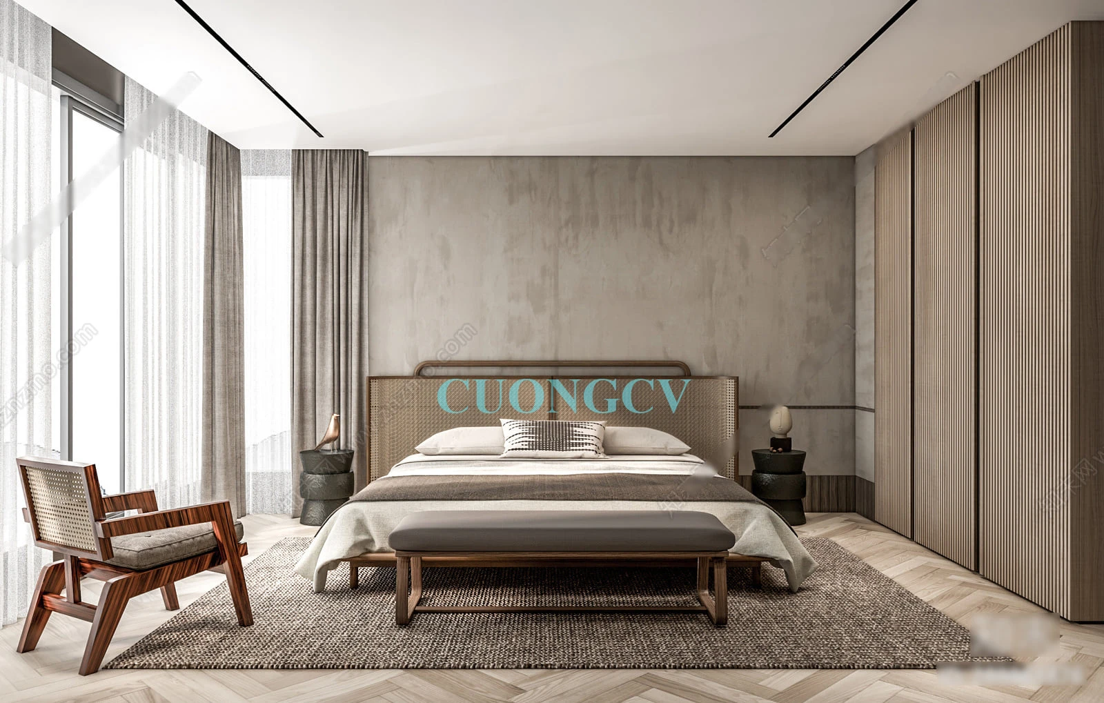 Bedroom Modern Enscape Sketchup Free Model Download ID 101000561 (Cuong Covua)