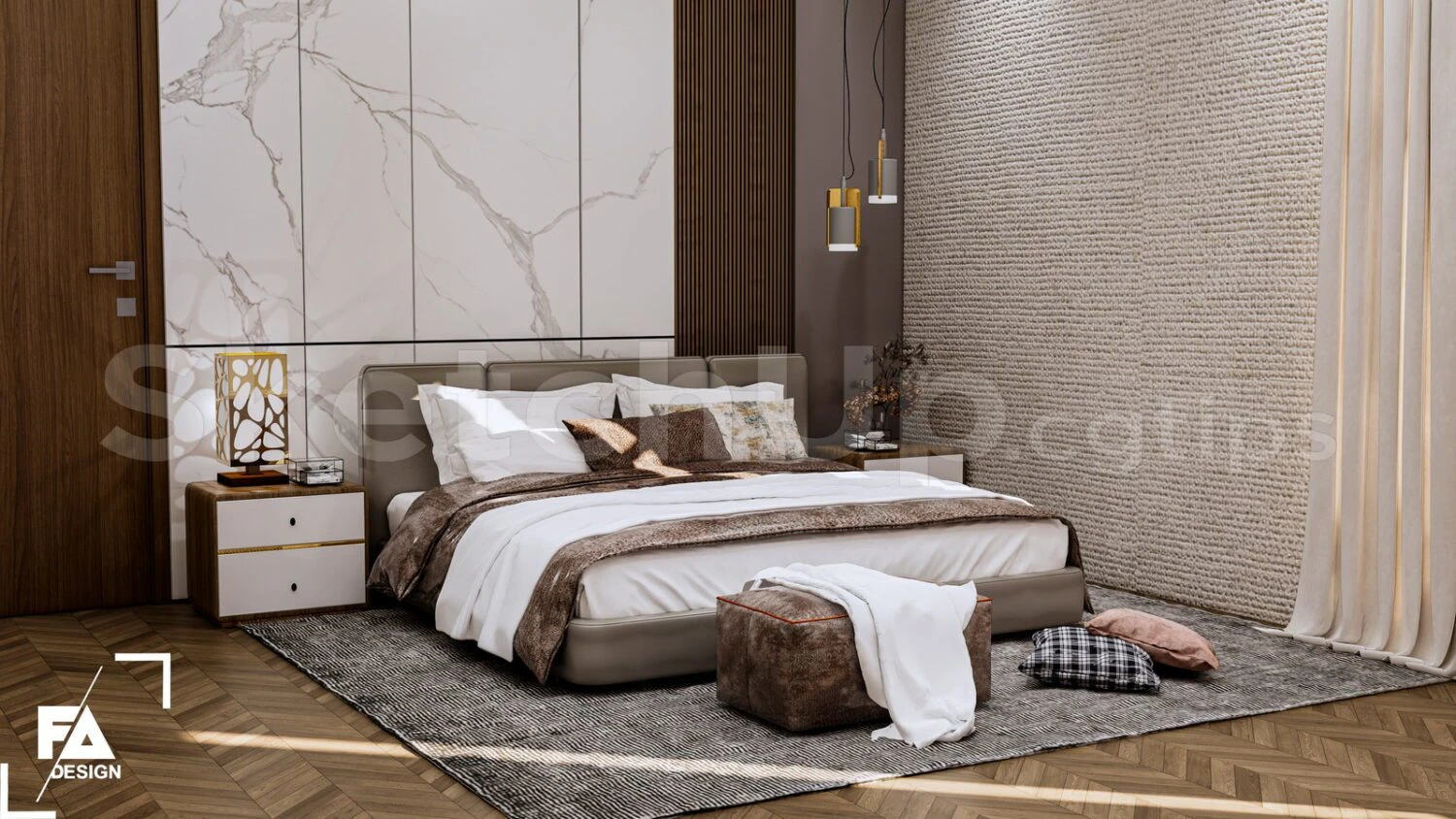 Bedroom Modern Enscape Sketchup Model Free Download ID 101000720 (FA Design)
