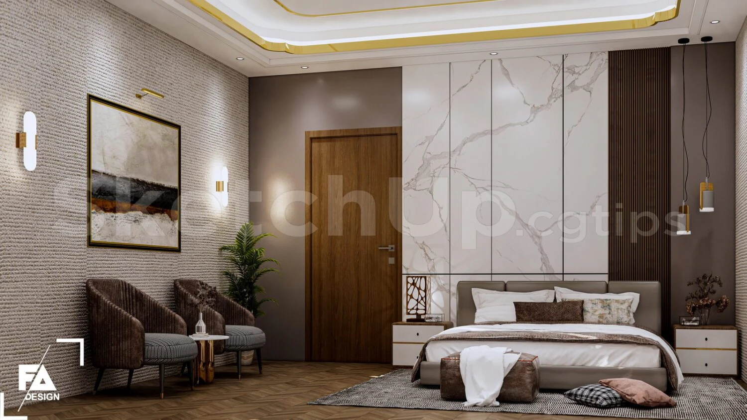 Bedroom Modern Enscape Sketchup Model Free Download ID 101000720 (FA Design)