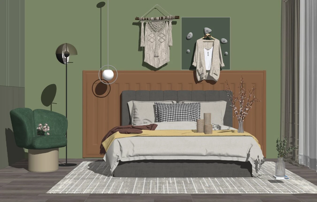 Bedroom Modern Sketchup Free Model Download ID 101000521 (Cuong Covua)