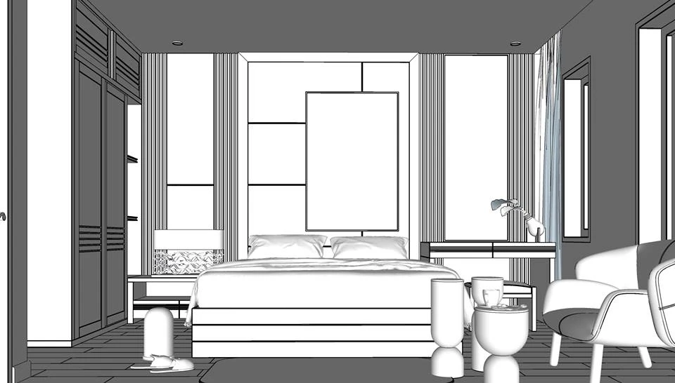 Bedroom Modern Sketchup Model Download Free ID 101000237 (Xuan Khanh)
