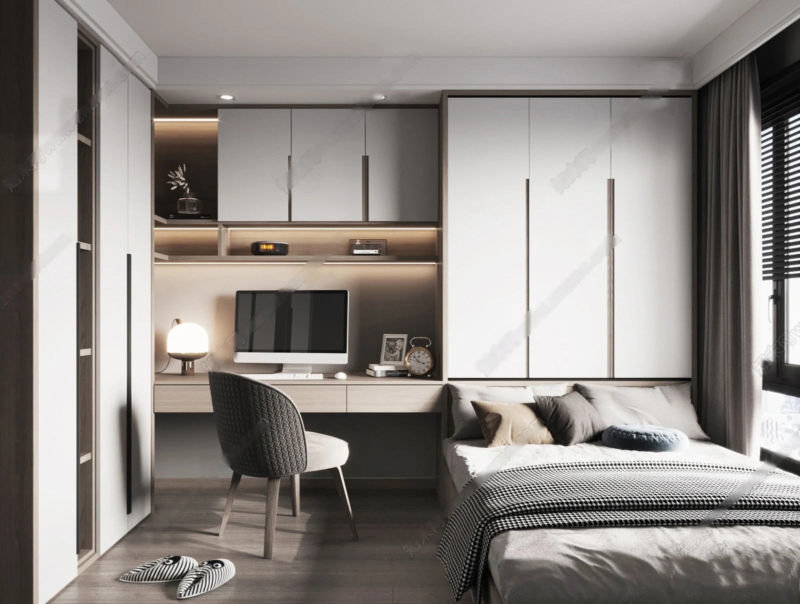 SketchUp Free Bedroom Modern Sketchup Scene Free Download ID 101000488 (Cuong Covua)