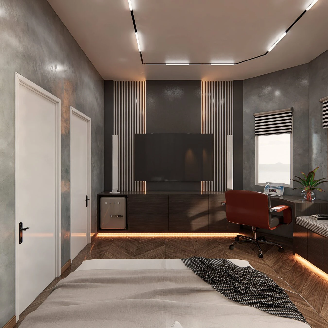Bedroom Modern Sketchup Scene Free Download ID 101000558 (Tran Huy)