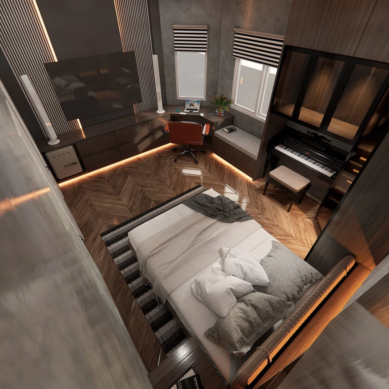 Bedroom Modern Sketchup Scene Free Download ID 101000558 (Tran Huy)