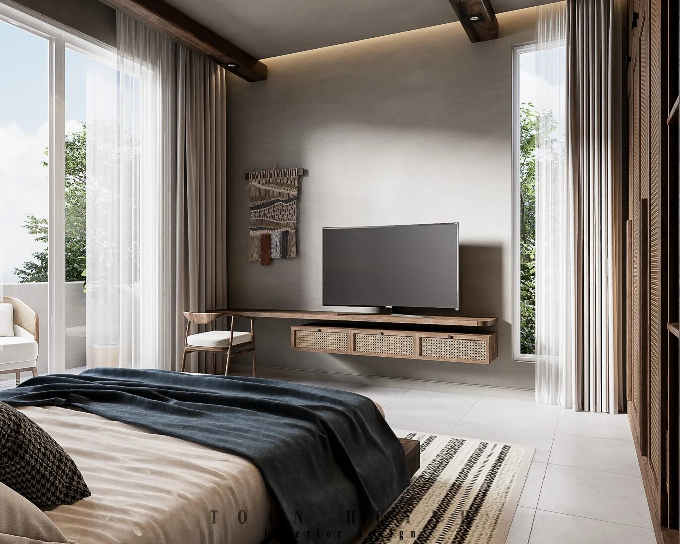 Bedroom Modern Vray Free Sketchup Scene Download ID 101000584 (Huynh Toan)