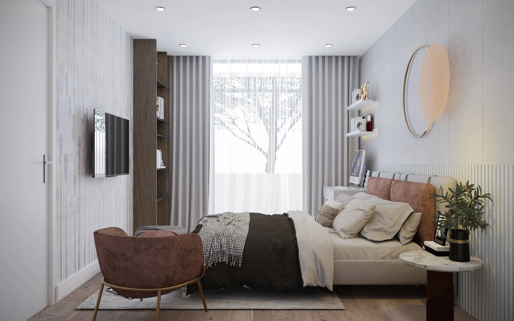 Bedroom Modern Vray Sketchup Model Download Free ID 101000436 (Tran Son)