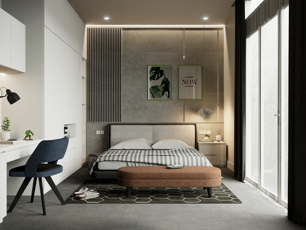 Bedroom Modern Vray Sketchup Scene Download Free ID 101000533 (Quoc Vi Phan Phan)