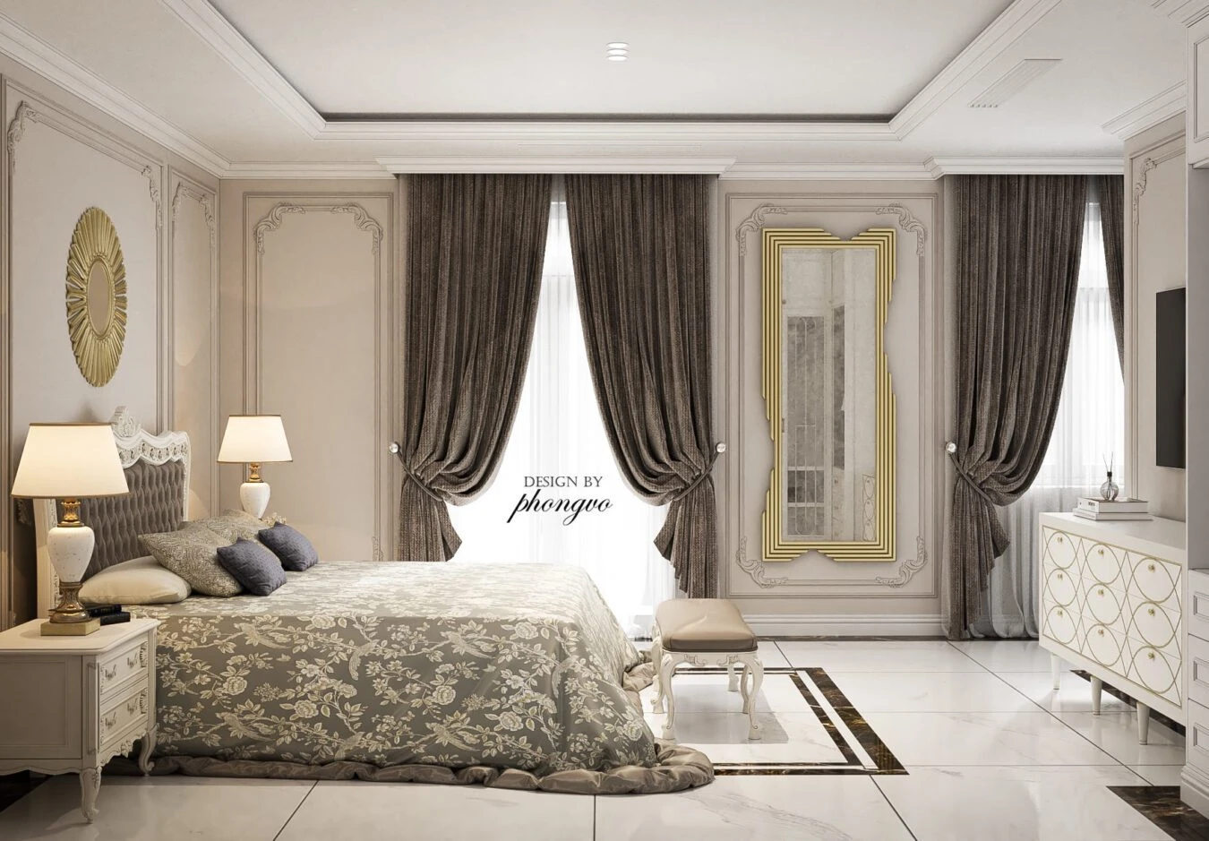 Bedroom Modern Vray Sketchup Scene Free Download ID 101000588 (Vo Le Phong)