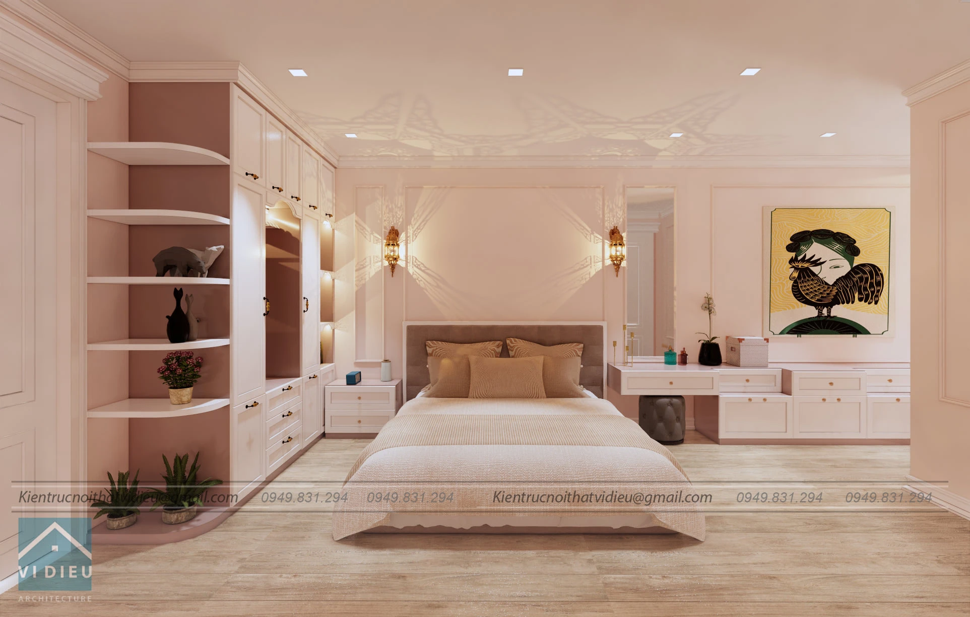 SketchUp Free Bedroom Neo Classic Vray Sketchup Model Free Download ID 101000371 (Tran Ngoc Quang Huy)