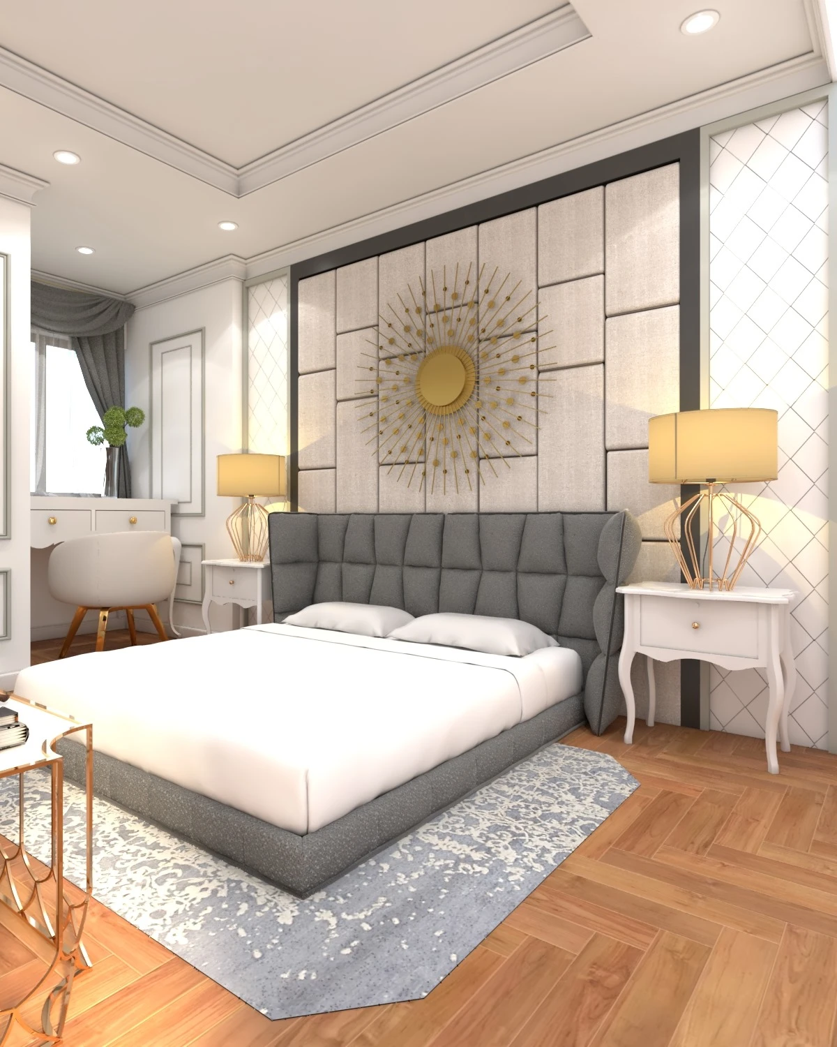 SketchUp Free Bedroom Neo Classic Vray Sketchup Scene Download Free ID 101000374 (Minh)