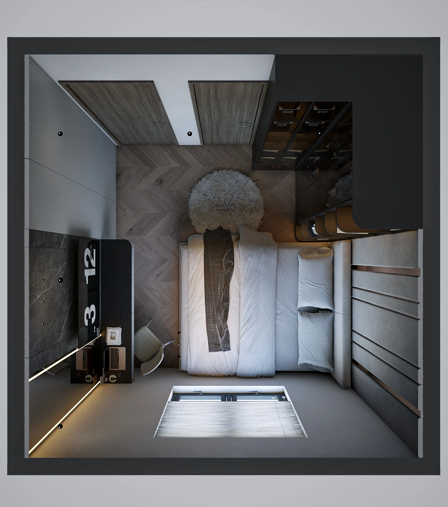 SketchUp Free Bedroom Sketchup Model Download Vray Modern ID 101000762 (Hieu Decor)