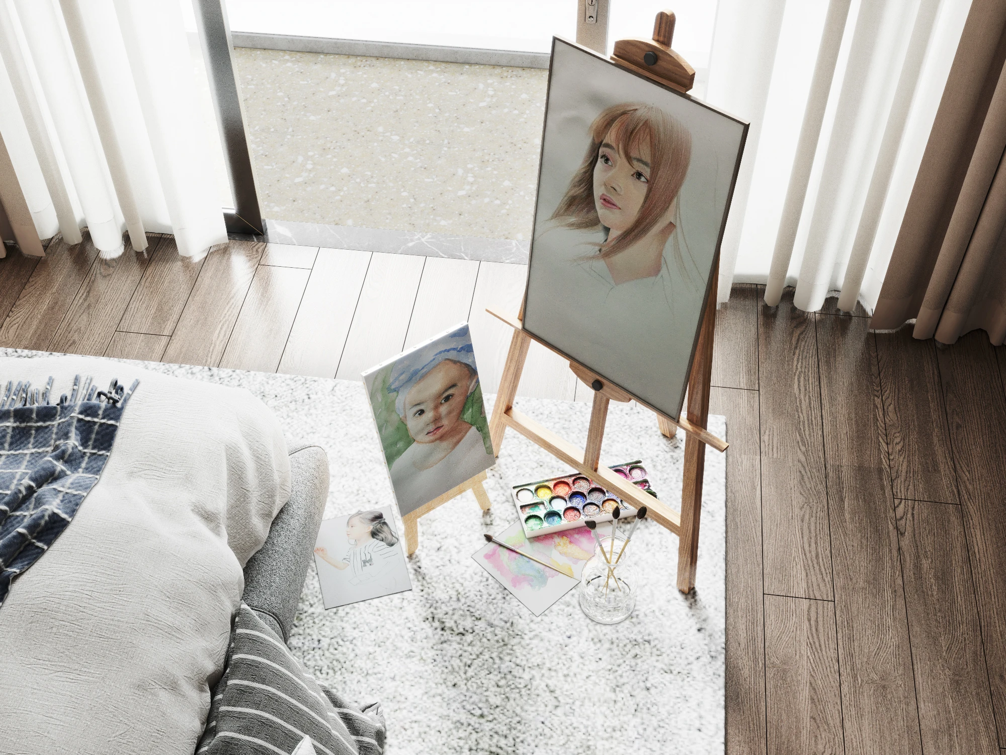 SketchUp Free Bedroom Sketchup Model Free Download Modern ID 101000430 (Dinh Huy)