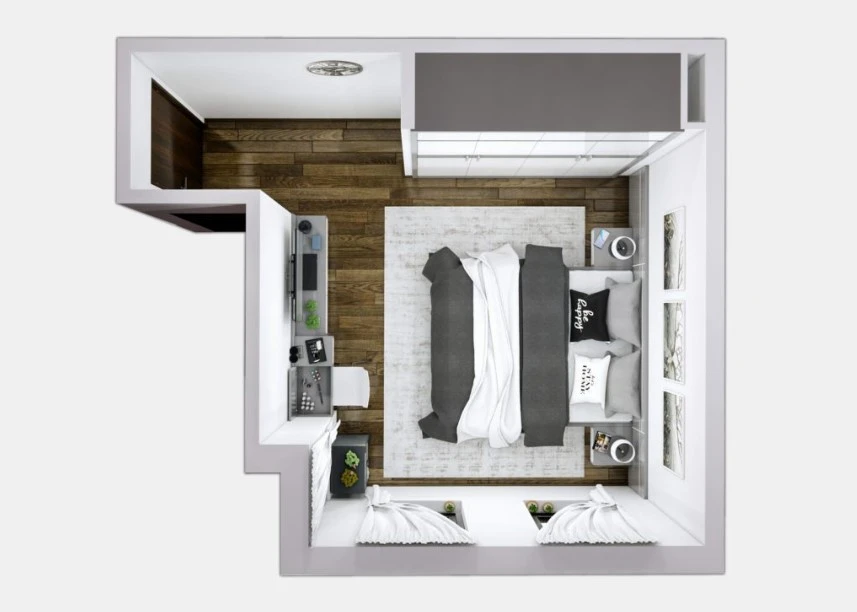 SketchUp Free Bedroom Sketchup Scene Download Free Modern ID 101000284 (Hoang Chau)