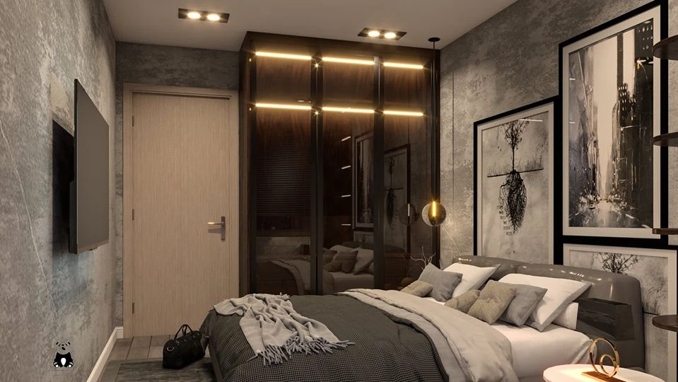 SketchUp Free Bedroom Sketchup Scene Download Free Vray Modern ID 101000294 (Nam Hai)